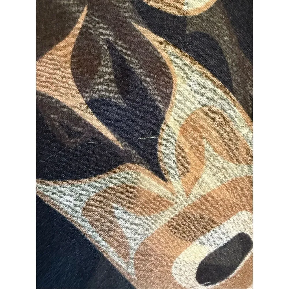Vintage Anthony Joseph Scarf Coast Salish ‘Circle of Life’ Salmon Art Earthy
